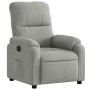 Sillón reclinable eléctrico tela de microfibra gris claro