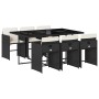 7-piece garden dining set with black synthetic rattan cushions by , Garden sets - Ref: Foro24-3211086, Price: 390,07 €, Disco...