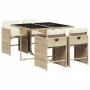5 pcs garden dining set with cushions synthetic rattan beige by , Garden sets - Ref: Foro24-3211078, Price: 308,72 €, Discoun...