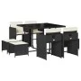9-piece garden dining set with black synthetic rattan cushions by , Garden sets - Ref: Foro24-3211134, Price: 391,22 €, Disco...