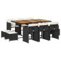 11-piece garden dining set with black synthetic rattan cushions by , Garden sets - Ref: Foro24-3211155, Price: 622,79 €, Disc...