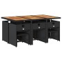 Set de comedor jardín 11 pzas con cojines ratán sintético negro de , Conjuntos de jardín - Ref: Foro24-3211155, Precio: 499,23 €