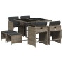 Set comedor jardín 9 pzas y cojines ratán sintético gris de , Conjuntos de jardín - Ref: Foro24-3211136, Precio: 361,96 €, De...