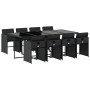 Set de comedor de jardín 9 pzas y cojines ratán sintético negro de , Conjuntos de jardín - Ref: Foro24-3211099, Precio: 576,0...