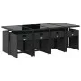 Set de comedor de jardín 9 pzas y cojines ratán sintético negro de , Conjuntos de jardín - Ref: Foro24-3211099, Precio: 657,1...