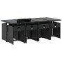 Set de comedor de jardín 9 pzas y cojines ratán sintético negro de , Conjuntos de jardín - Ref: Foro24-3211099, Precio: 576,0...