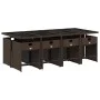 Set comedor para jardín 9 pzas y cojines ratán sintético marrón de , Conjuntos de jardín - Ref: Foro24-3211101, Precio: 599,3...