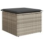 Gartenhocker mit Kissen Kunstrattan hellgrau 55x55x37cm von , Hocker für den Außenbereich - Ref: Foro24-366180, Preis: 63,22 ...