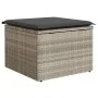 Gartenhocker mit Kissen Kunstrattan hellgrau 55x55x37cm von , Hocker für den Außenbereich - Ref: Foro24-366180, Preis: 62,30 ...