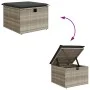 Gartenhocker mit Kissen Kunstrattan hellgrau 55x55x37cm von , Hocker für den Außenbereich - Ref: Foro24-366180, Preis: 62,30 ...