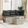 Garden table with light gray PE rattan surface glass top 55x55x37 cm by , Garden tables - Ref: Foro24-366182, Price: 61,52 €,...