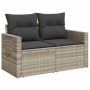 Garden sofa with cushions, 2 seats, light gray synthetic rattan by , Outdoor sofas - Ref: Foro24-366196, Price: 161,62 €, Dis...