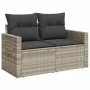Garden sofa with cushions, 2 seats, light gray synthetic rattan by , Outdoor sofas - Ref: Foro24-366196, Price: 170,49 €, Dis...