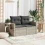 Garden sofa with cushions, 2 seats, light gray synthetic rattan by , Outdoor sofas - Ref: Foro24-366196, Price: 170,49 €, Dis...