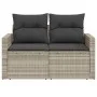 Sofá de jardín con cojines 2 plazas ratán sintético gris claro de , Sofás de exterior - Ref: Foro24-366196, Precio: 170,49 €,...
