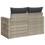 Garden sofa with cushions, 2 seats, light gray synthetic rattan by , Outdoor sofas - Ref: Foro24-366196, Price: 161,62 €, Dis...