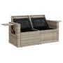 Garden sofa with cushions, 2 seats, light gray synthetic rattan by , Outdoor sofas - Ref: Foro24-366196, Price: 170,49 €, Dis...