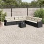 Garden sofa set 10 pieces with black synthetic rattan cushions by , Modular outdoor sofas - Ref: Foro24-3251433, Price: 569,8...