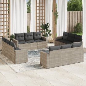 12-teiliges Gartensofa-Set und Kissen aus grauem Kunst-Rattan. von , Gartensets - Ref: Foro24-3218762, Preis: 914,54 €, Rabat...