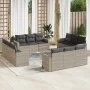 Garden sofa set 12 pieces and gray synthetic rattan cushions by , Garden sets - Ref: Foro24-3218762, Price: 914,58 €, Discoun...