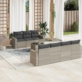 Gartensofagarnitur 8-teilig mit grauen Polstern aus synthetischem Rattan von , Gartensets - Ref: Foro24-3218722, Preis: 531,7...