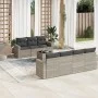 Garden sofa set 8 pieces and gray synthetic rattan cushions by , Garden sets - Ref: Foro24-3218722, Price: 531,76 €, Discount: %