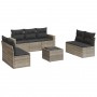 Garden sofa set 8 pieces and gray synthetic rattan cushions by , Garden sets - Ref: Foro24-3218832, Price: 491,24 €, Discount: %