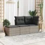 3-piece garden sofa set with gray synthetic rattan cushions by , Garden sets - Ref: Foro24-3249311, Price: 202,46 €, Discount: %
