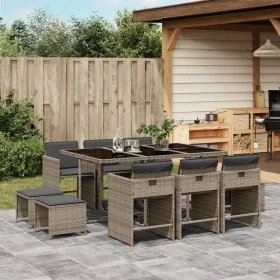 11-piece garden dining set with gray synthetic rattan cushions by , Garden sets - Ref: Foro24-3211148, Price: 547,75 €, Disco...