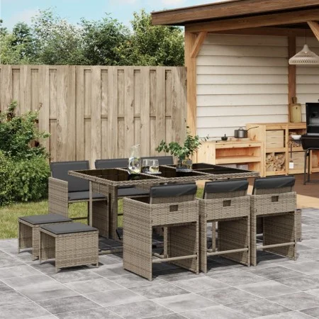 11-piece garden dining set with gray synthetic rattan cushions by , Garden sets - Ref: Foro24-3211148, Price: 547,75 €, Disco...