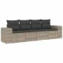 Garden sofa set 4 pieces with gray synthetic rattan cushions by , Garden sets - Ref: Foro24-3254619, Price: 302,50 €, Discoun...