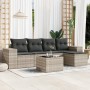 Garden sofa set 6 pieces and gray synthetic rattan cushions by , Garden sets - Ref: Foro24-3254839, Price: 386,87 €, Discount: %