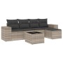Garden sofa set 6 pieces and gray synthetic rattan cushions by , Garden sets - Ref: Foro24-3254839, Price: 386,87 €, Discount: %