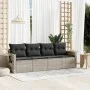 Gartensofagarnitur 4-teilig mit grauen Polstern aus synthetischem Rattan. von , Gartensets - Ref: Foro24-3252219, Preis: 276,...