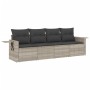 Garden sofa set 4 pieces with gray synthetic rattan cushions by , Garden sets - Ref: Foro24-3252219, Price: 267,16 €, Discoun...