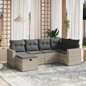 Set mit 6 Gartensofas und Kissen synthetisches Rattangrau von , Gartensets - Ref: Foro24-3263488, Preis: 410,21 €, Rabatt: %