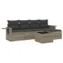 Garden sofa set 6 pieces and gray synthetic rattan cushions by , Garden sets - Ref: Foro24-3252439, Price: 389,02 €, Discount: %