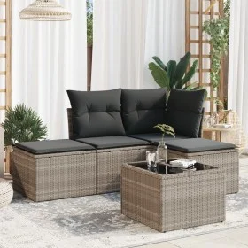 Garden sofa set and cushions 5 pieces light gray synthetic rattan by , Garden sets - Ref: Foro24-3217492, Price: 300,30 €, Di...