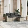 Garden sofa set 4 pieces with gray synthetic rattan cushions by , Garden sets - Ref: Foro24-3263448, Price: 266,39 €, Discoun...