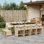 Garden dining set with 13-piece synthetic rattan beige cushions. by , Garden sets - Ref: Foro24-3211162, Price: 747,48 €, Dis...