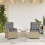Garden reclining armchairs 2 units synthetic rattan beige by , Garden chairs - Ref: Foro24-368655, Price: 213,32 €, Discount: %