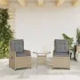 Garden reclining armchairs 2 units synthetic rattan beige by , Garden chairs - Ref: Foro24-368655, Price: 210,14 €, Discount: %