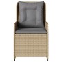 Garden reclining armchairs 2 units synthetic rattan beige by , Garden chairs - Ref: Foro24-368655, Price: 213,32 €, Discount: %