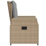 Garden reclining armchairs 2 units synthetic rattan beige by , Garden chairs - Ref: Foro24-368655, Price: 213,32 €, Discount: %