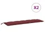 Garden bench cushions 2 units in red wine melange fabric 180x50x7 cm by , Cushions for chairs and sofas - Ref: Foro24-4002628...
