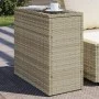 Mesa auxiliar jardín tapa vidrio ratán gris claro 58x27,5x55 cm de , Mesas de jardín - Ref: Foro24-366189, Precio: 52,03 €, D...
