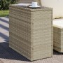 Side table for garden with light gray rattan glass top 58x27.5x55 cm by , Garden tables - Ref: Foro24-366189, Price: 50,08 €,...