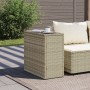 Side table for garden with light gray rattan glass top 58x27.5x55 cm by , Garden tables - Ref: Foro24-366189, Price: 50,08 €,...