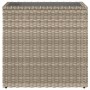 Side table for garden with light gray rattan glass top 58x27.5x55 cm by , Garden tables - Ref: Foro24-366189, Price: 50,08 €,...