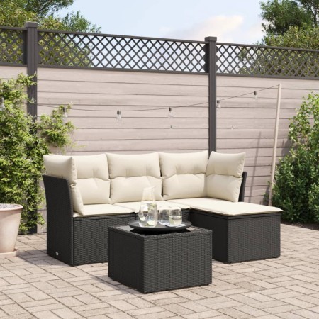 Gartenmöbel-Set 5-teilig mit schwarzen Polstern aus synthetischem Rattan von , Gartensets - Ref: Foro24-3249385, Preis: 294,4...